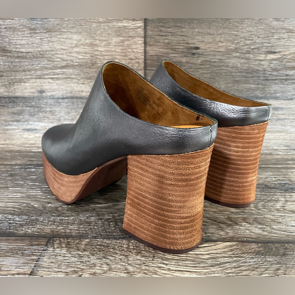 KORK-EASE women's veronica clog shoes platform mule in silver NWOB SZ 10 - Picture 5 of 12